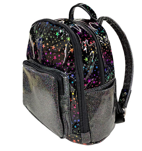 Bari Lynn Metallic Star Popcorn Backpack Pink