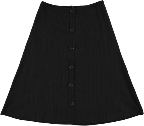 Women's Ribbed A-line Skirt w/Buttons