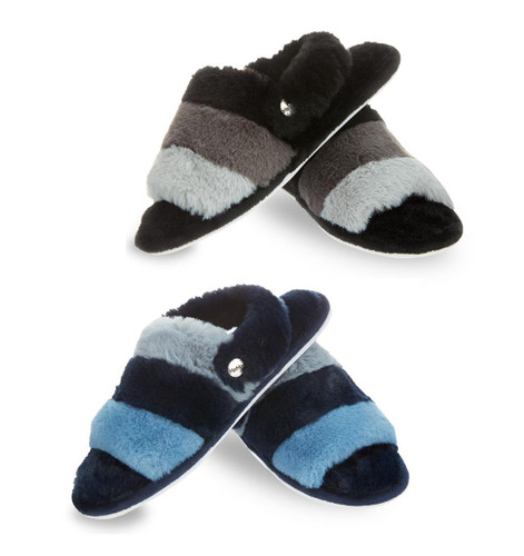 Kids Colorblock Fur Plush Slipper