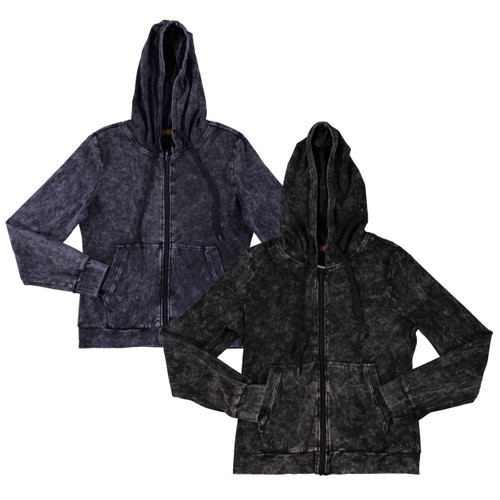 Women's/Teens Rib Stonewash Hoodie
