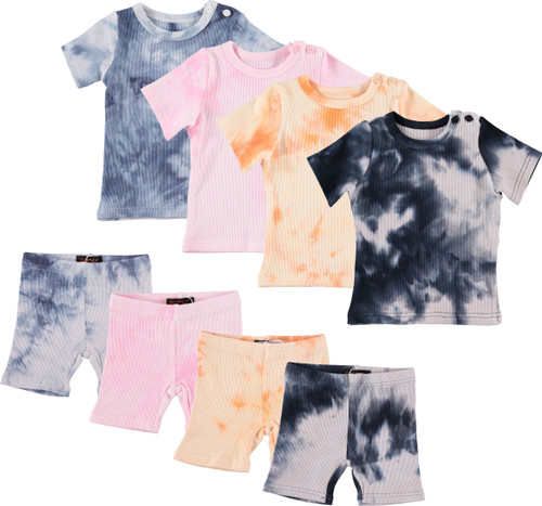 Kids Waffle S/S Tie Dye Cotton Outfit (Sold Separately)