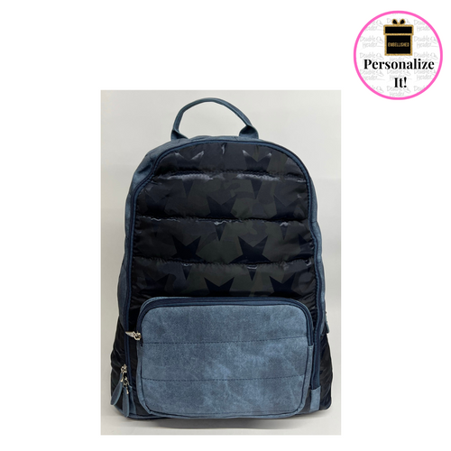 Bari Lynn Denim Camo Star Backpack