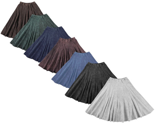 Women/Teen 32 Inches Midi Stonewash Panel Skirt 