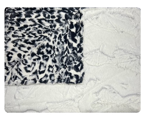 Ocelot Black/White & Crackle Charcoal Blanket