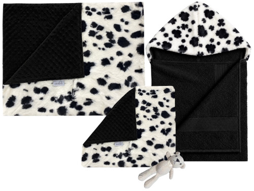 Delore Baby Dalmation / Minky Dot Black Set
