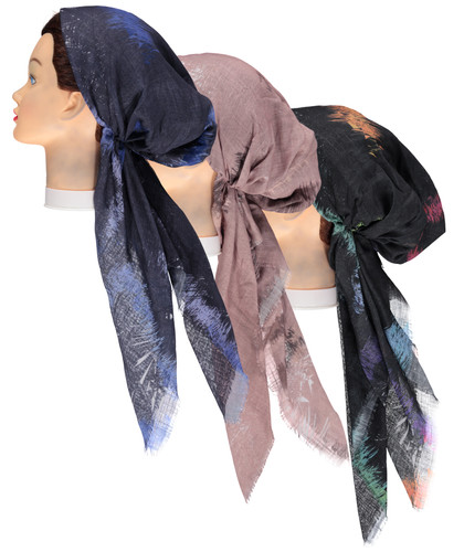 Women's Abstract Lines Pre-tied Headscarf