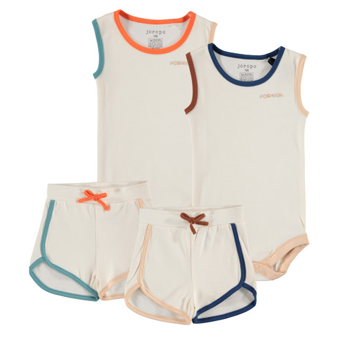 Baby Retro Tanktop Bodysuit Shorts Set