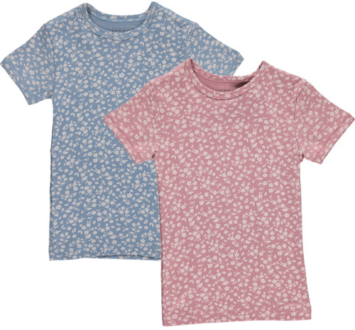 Girls Mini Flower Print Short Sleeve T-Shirt