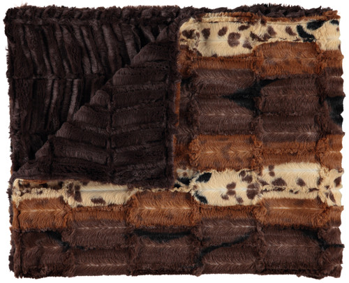 Luxe Cuddle Leopard Mocha/Luxe Pattern Coffee Blanket