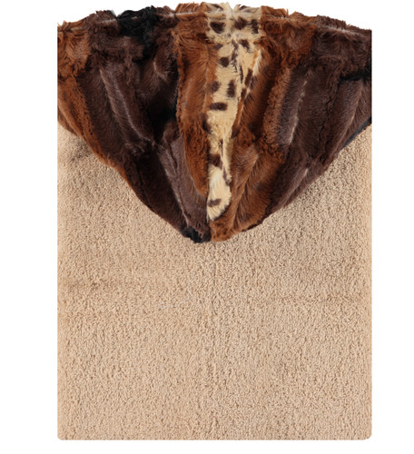Tan & Luxe Cuddle Leopard Mocha Hooded Towel