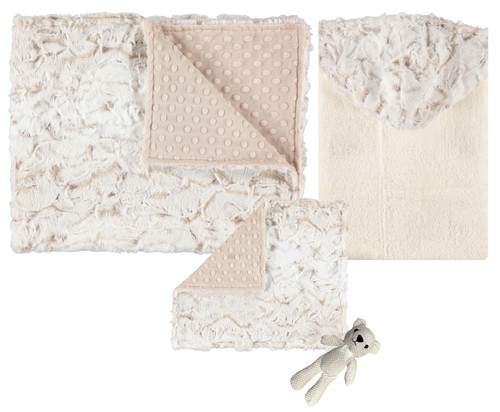 Delore Baby Luxe Cuddle Snowy Natural Tan/Minky Dot Latte Set