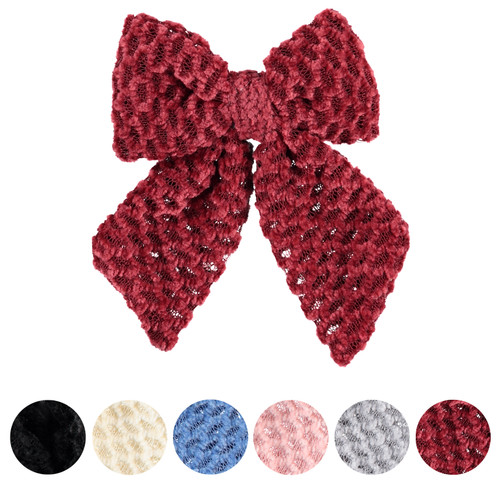 Girls Velour Diamond Links Medium Bow Clip