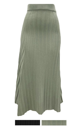 Womens Ribbed Knit Maxi Skirt