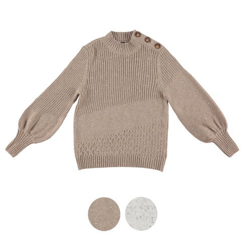 Girls Bishop Sleeves Knitted Top