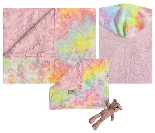 Delore Baby Tie Dye Cotton Candy & Luxe Light Pink Set