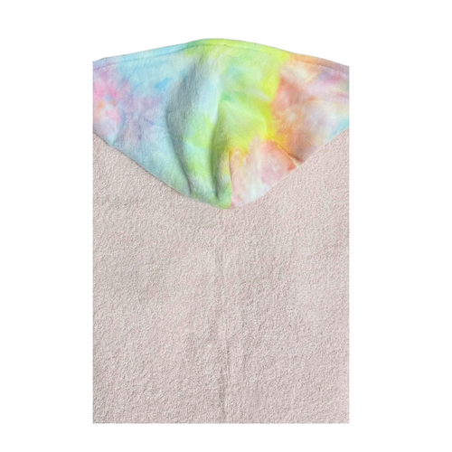 Light Pink W/ Tie Dye Cotton Candy Hooded Towel