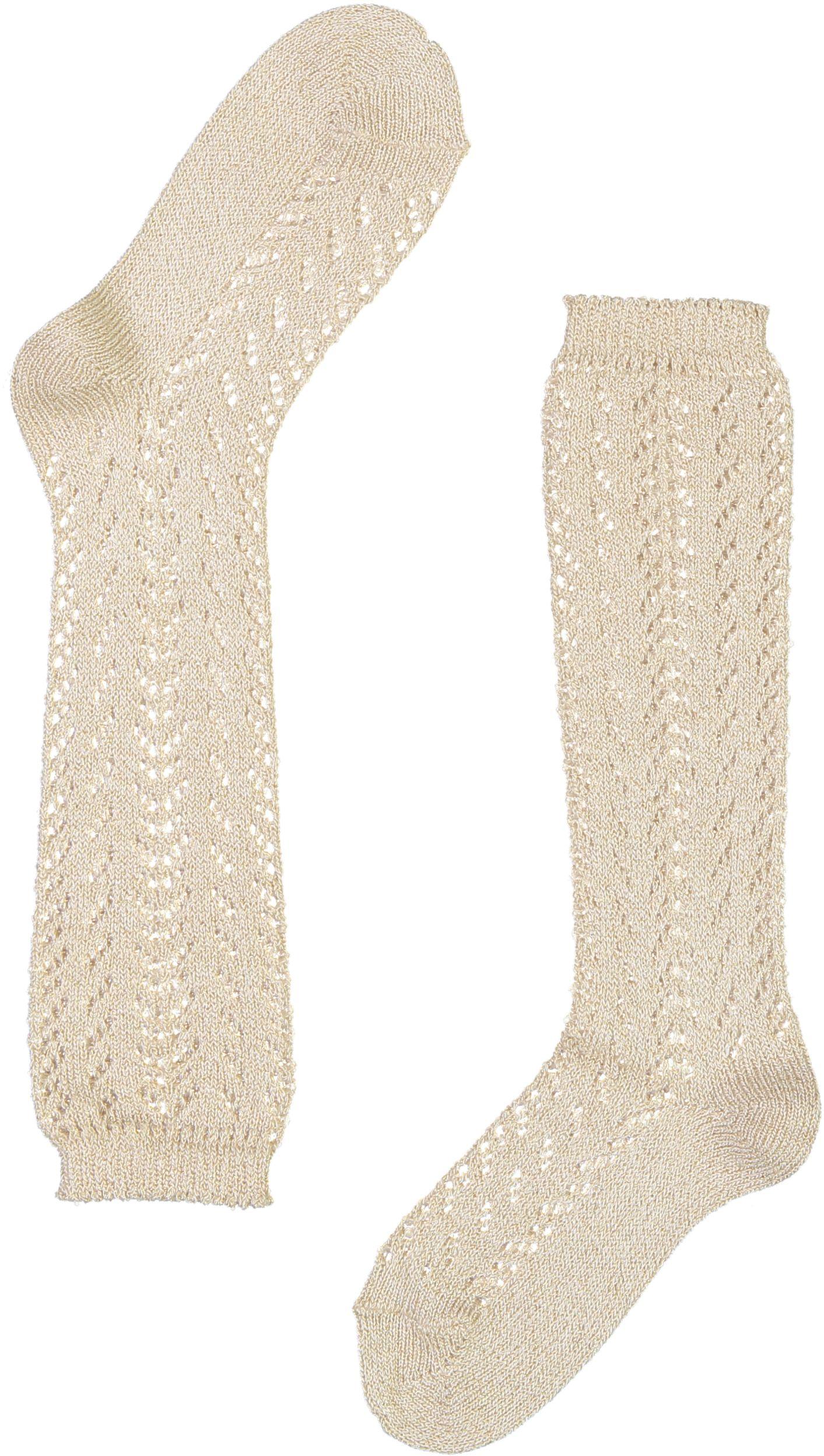 Condor Girls Shimmer Crochet Knee Socks - 2528/2 - Double Header USA