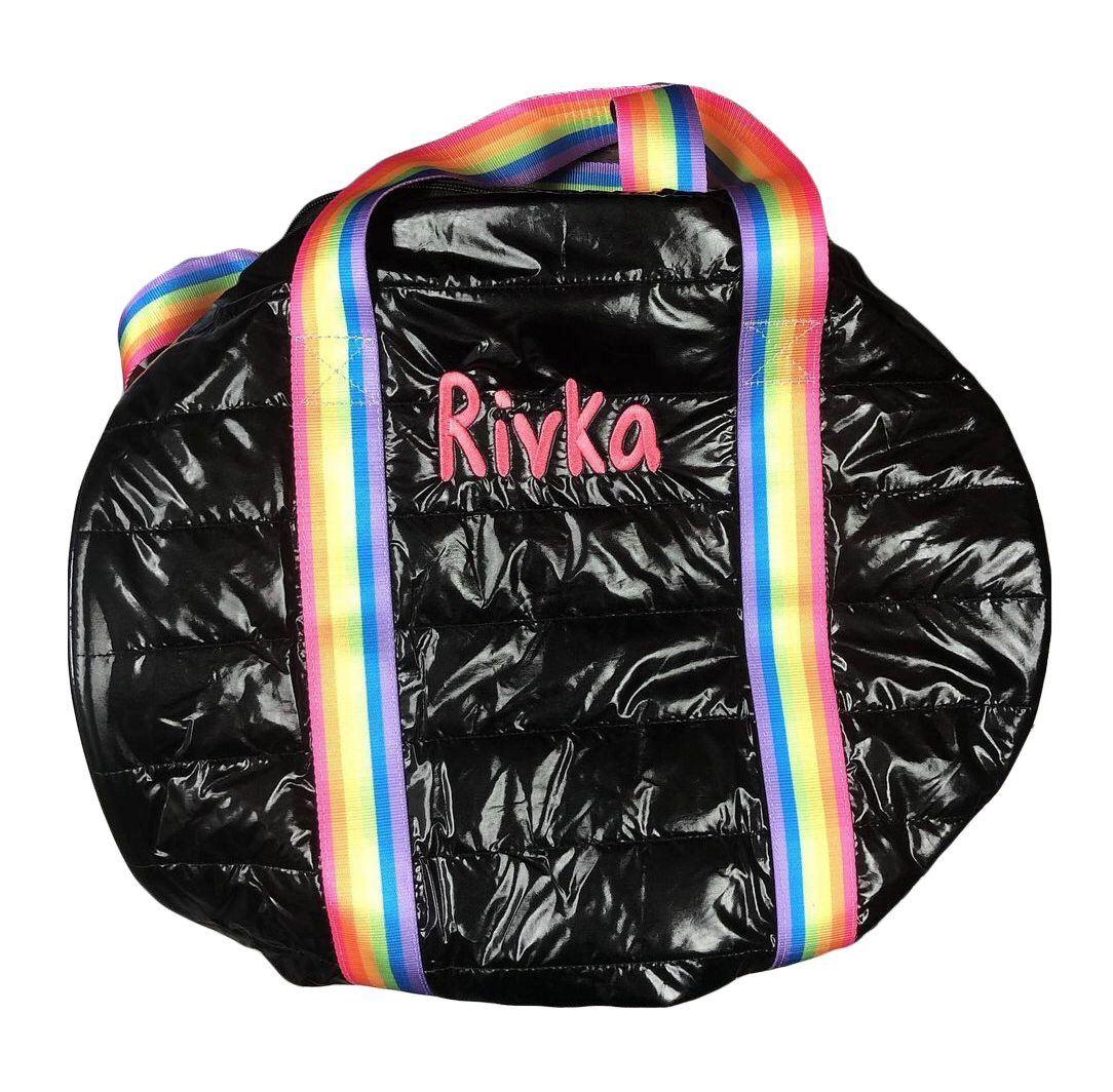 Top Trenz Puffer Duffle Bag with Primary Rainbow Strap DUF