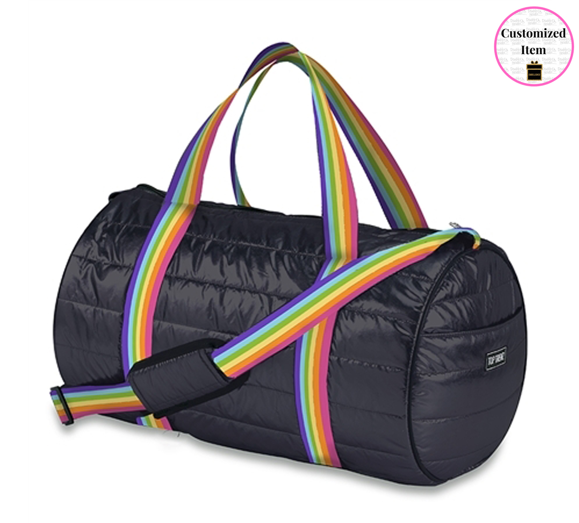 Top Trenz Puffer Duffle Bag with Primary Rainbow Strap DUF