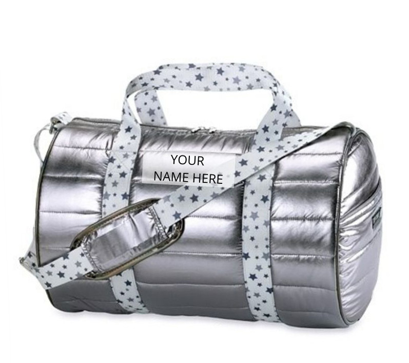 Top Trenz Puffer Duffel Bag with Grey Star StrapDUFPUFFWHITEGREYSTAR