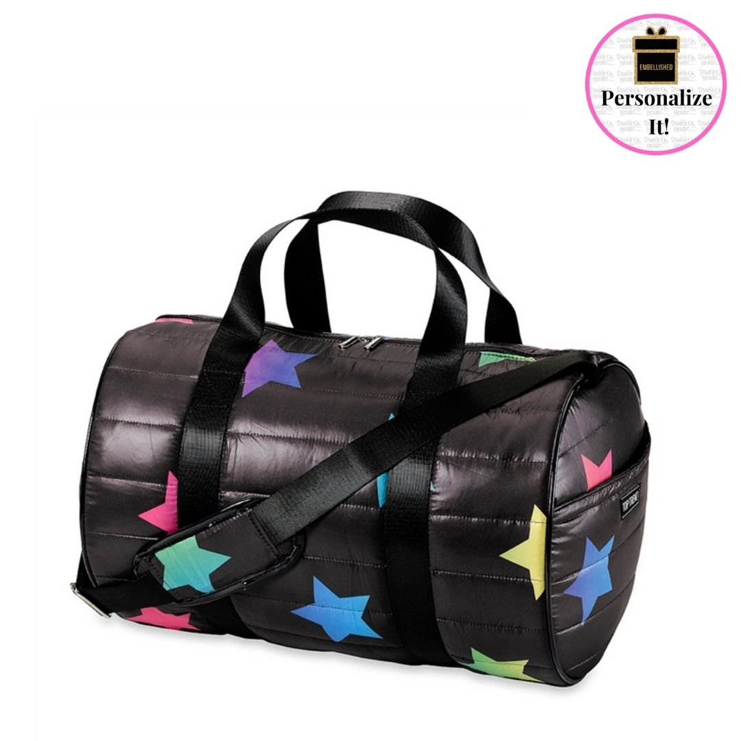 Top Trenz Multi Star Puffer Duffel Bag Double Header USA