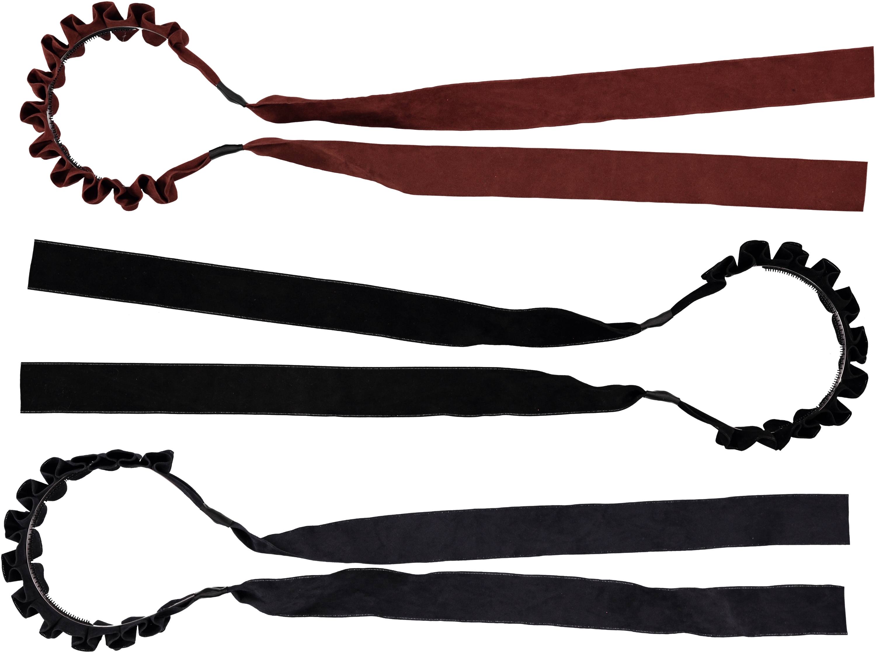 Girls Suede Accordion Headband W/Tails Double Header USA