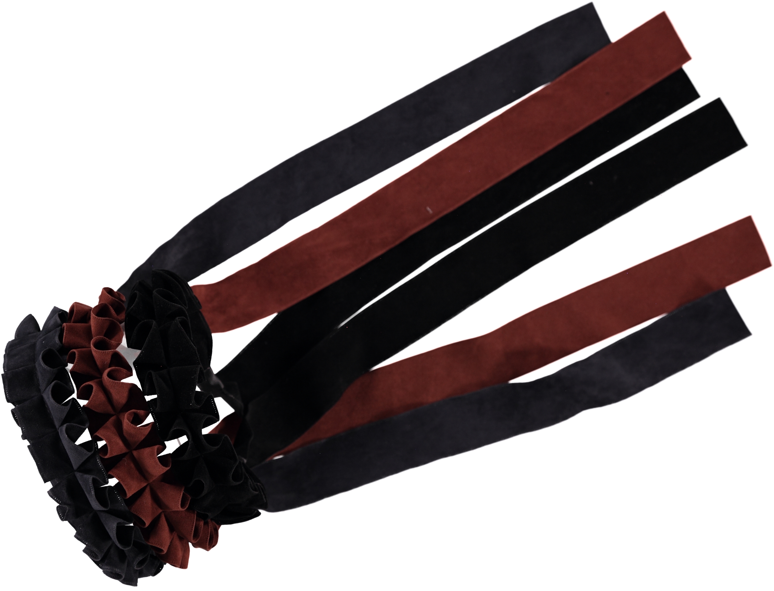 Girls Suede Accordion Headband W/Tails Double Header USA