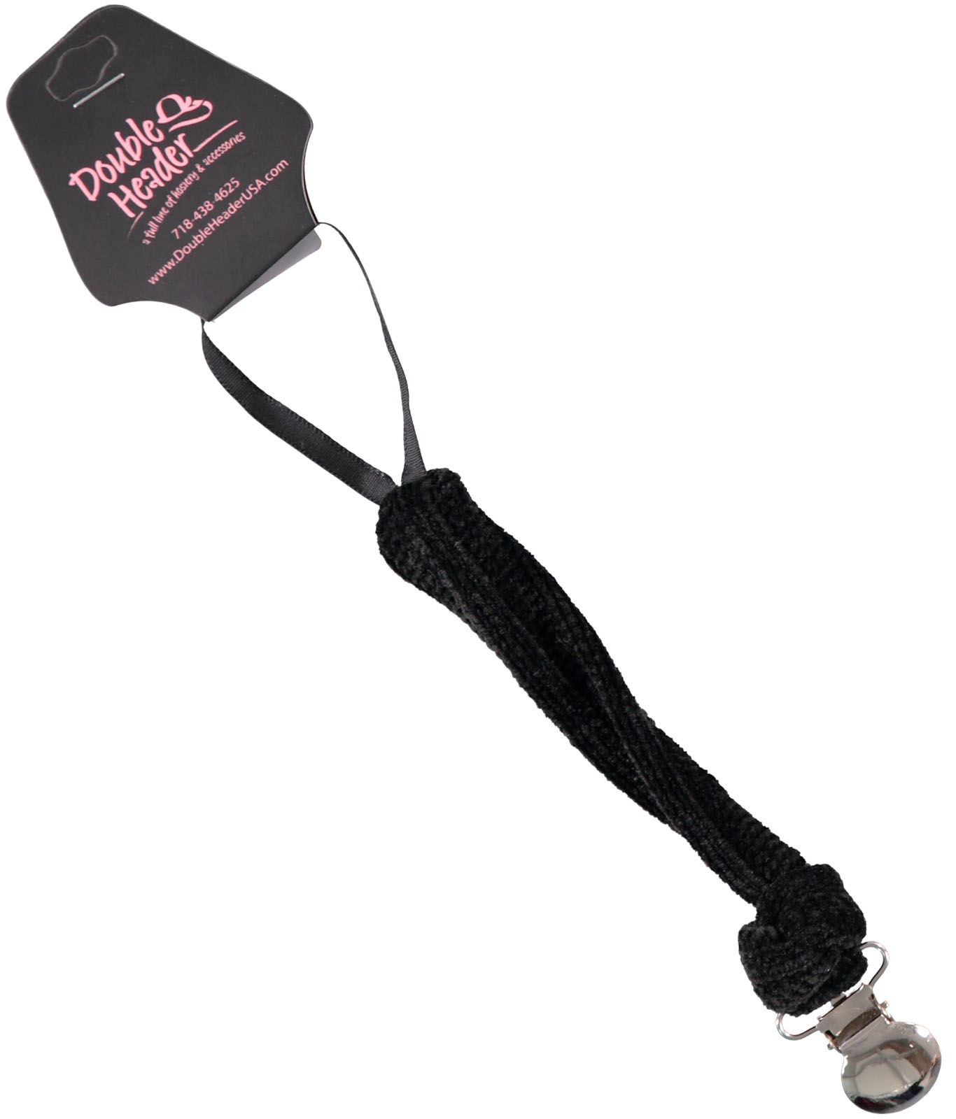 Cable Knitted Pacifier Clip Double Header USA