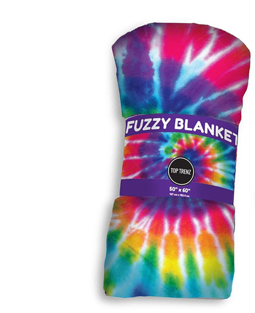 Top Trenz Tie Dye Fuzzy Throw Blanket BLANKTIE2 Double Header USA