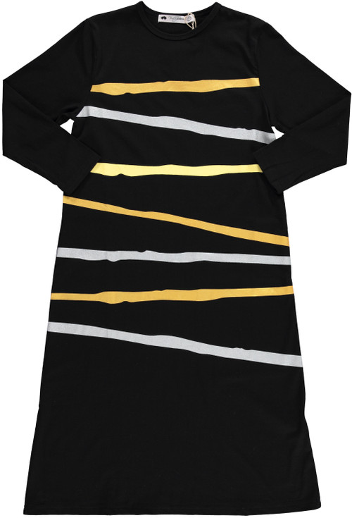 Girls Metallic Stripe Night Gown Double Header USA