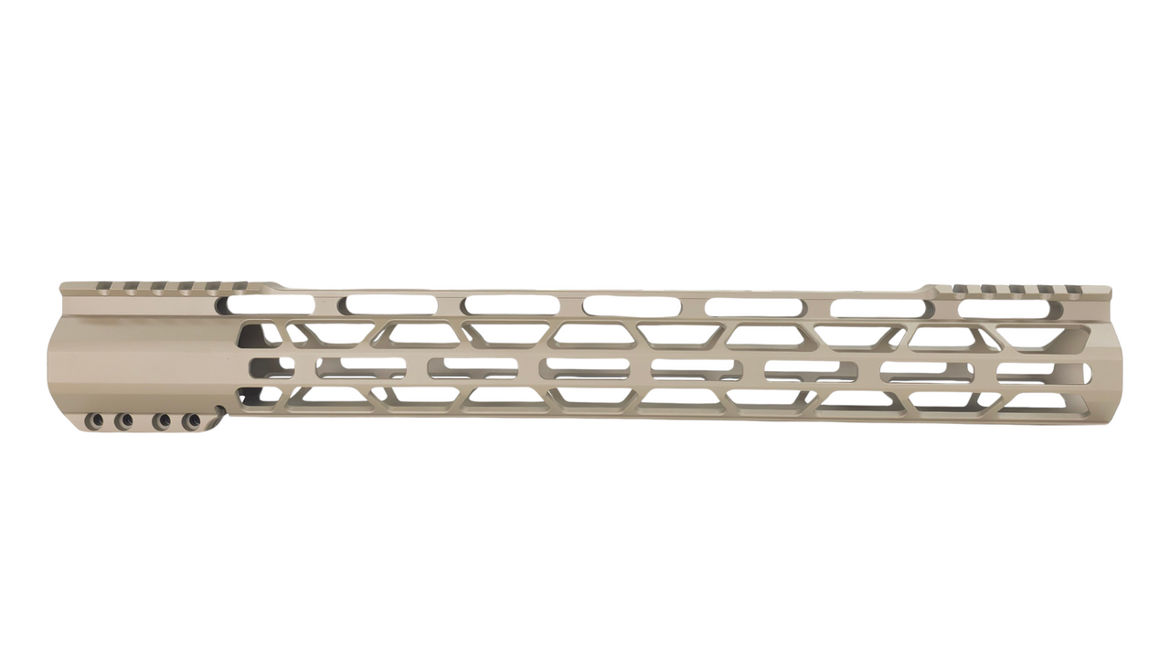 15 inch AR-15 M-LOK Handguard Free Float Rail | FDE Flat Dark Earth | Ultralight