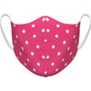 Athletic Knit Adult Large Reusable Cloth Face Mask - Pink White with Polka Dots