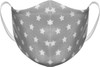 Athletic Knit Adult Large Reusable Cloth Face Mask - Grey with White Stars