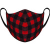 Athletic Knit Adult Large Reusable Cloth Face Mask - Lumberjack Plaid Red