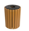 TR-32 Series (32 Gallon) Traditional Inground Trash Receptacle - 'Cedar' Recycled Palstic