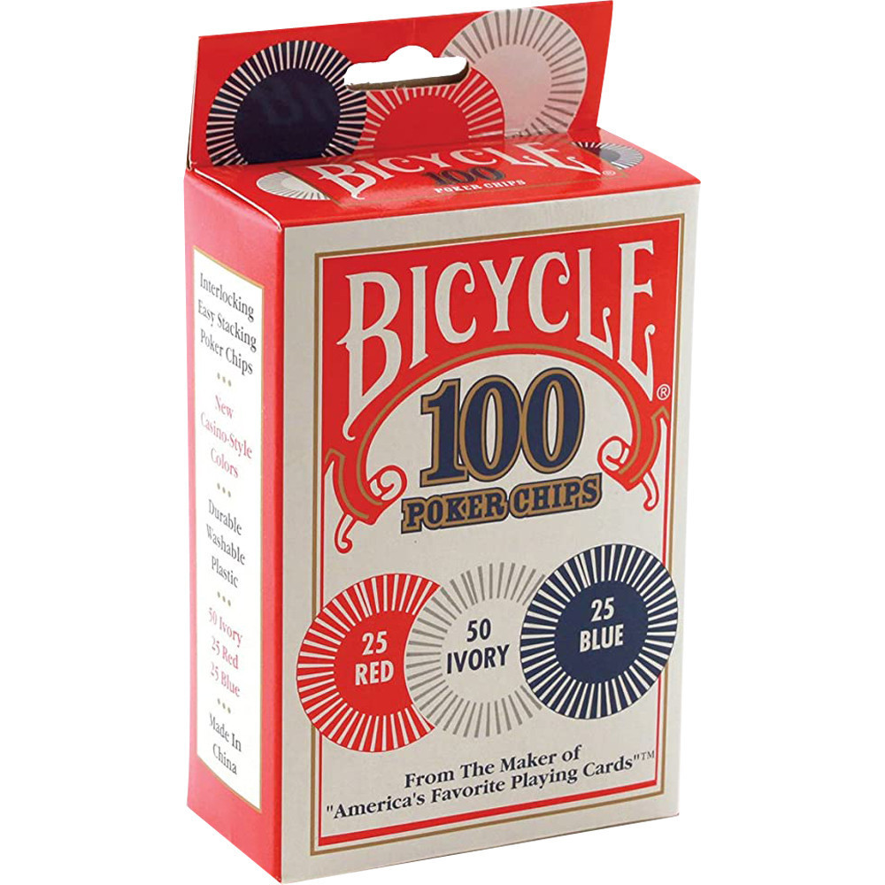 Bicycle Plastic Poker Chips set of 100 Shop by Category P.E. Games