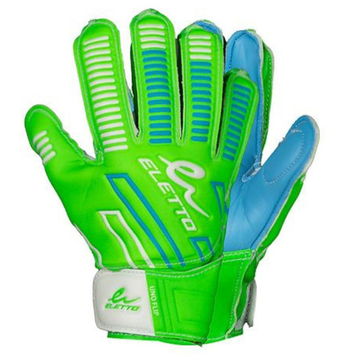 UNO Flip Flat GK Gloves - Football - Sizes 7-10 - Ne Blue/Ne Green/White (LS-EG2315)