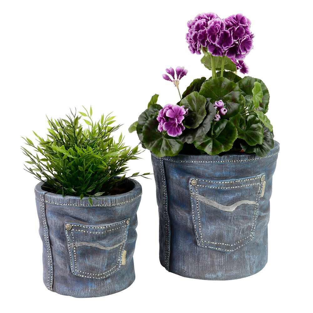 NOVELTY JEANS PLANTER POTS - SET OF 2 - LF007