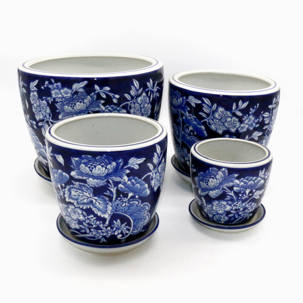 SET 4 STRAIGHT PLANTERS - DARK BLUE - PE0070