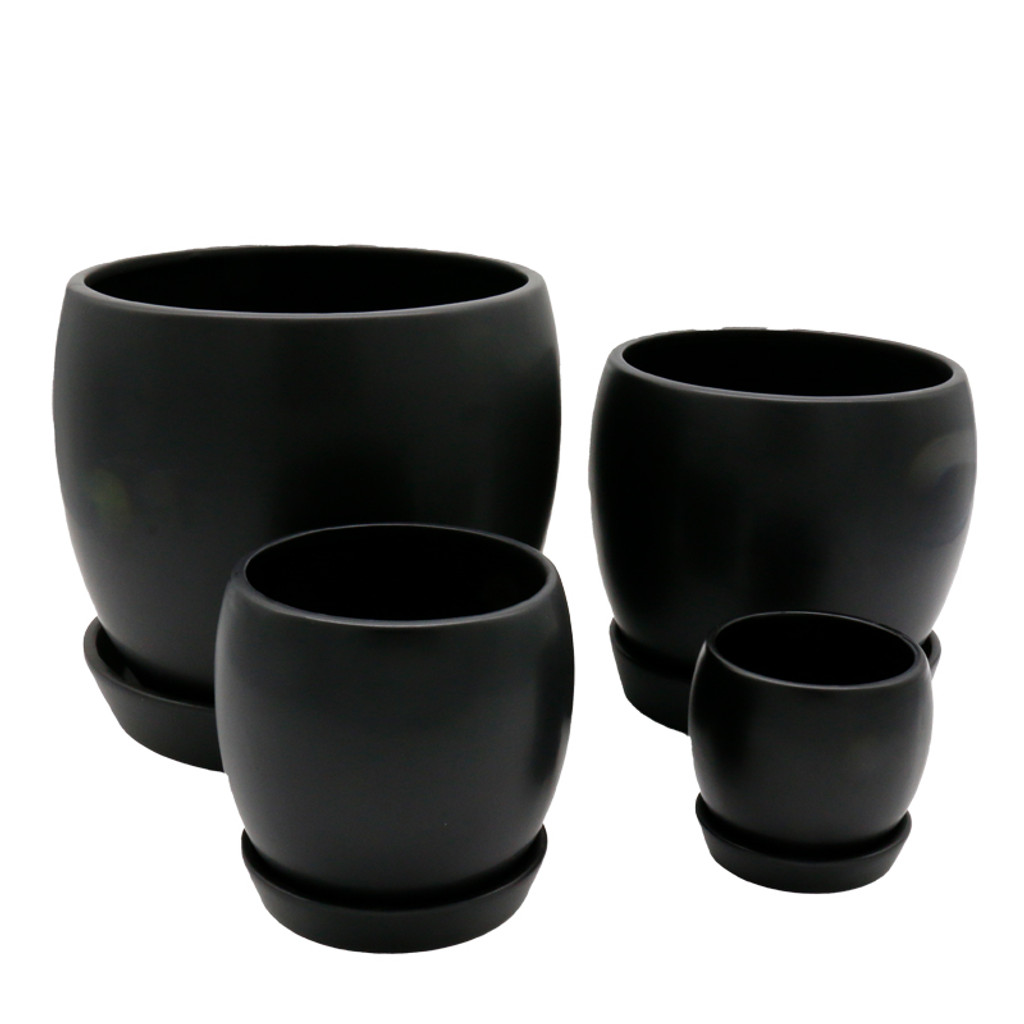 ROUND PLANTER MATT BLACK - SMALL - DHP0077