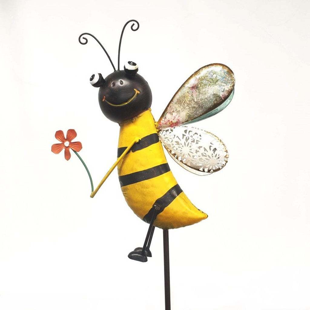 BEE WITH FLOWER STAKE - HF94761