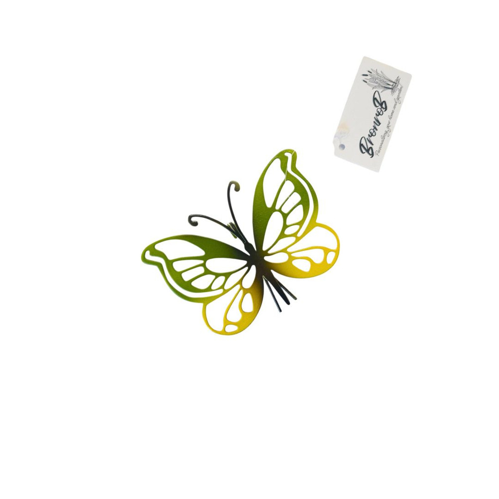 GREEN/YELLOW BUTTERFLY POT HANGER - XJ4033