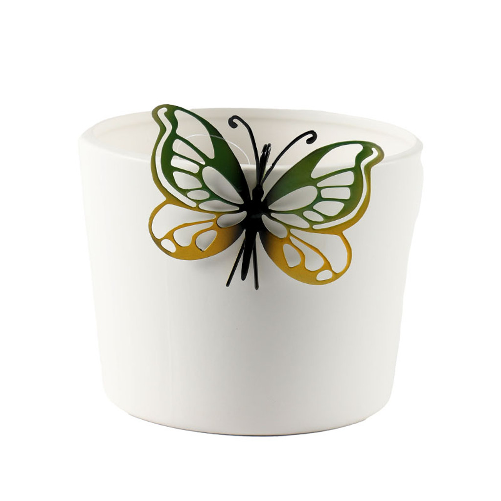 GREEN/YELLOW BUTTERFLY POT HANGER - XJ4033