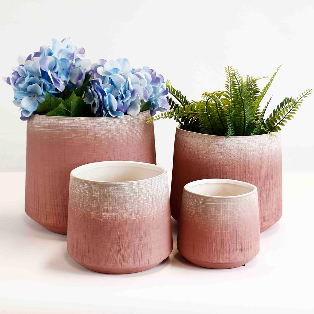 HORIZON COLLECTION - BLUSH - SET OF 4 POTS - YE2544