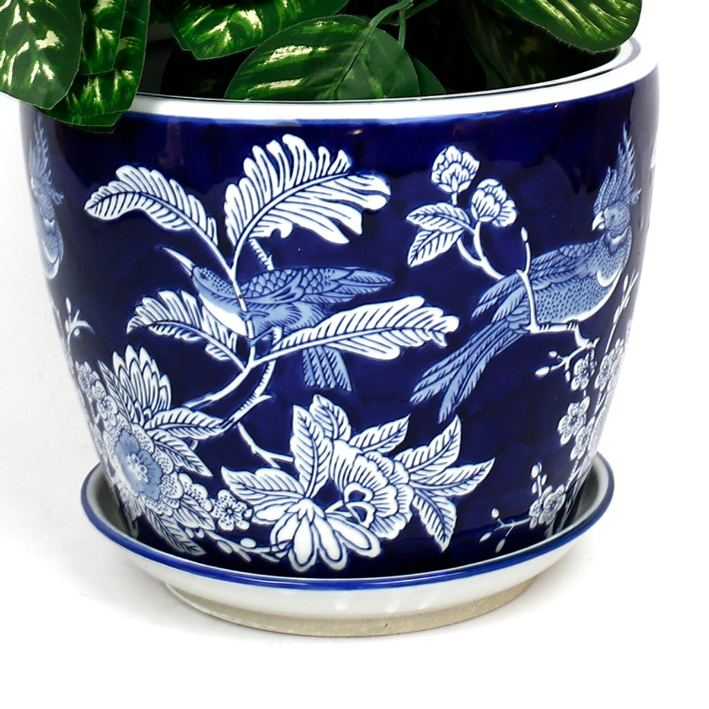 SET 4 STRAIGHT PLANTERS - BIRD AND FEATHER - PE0085