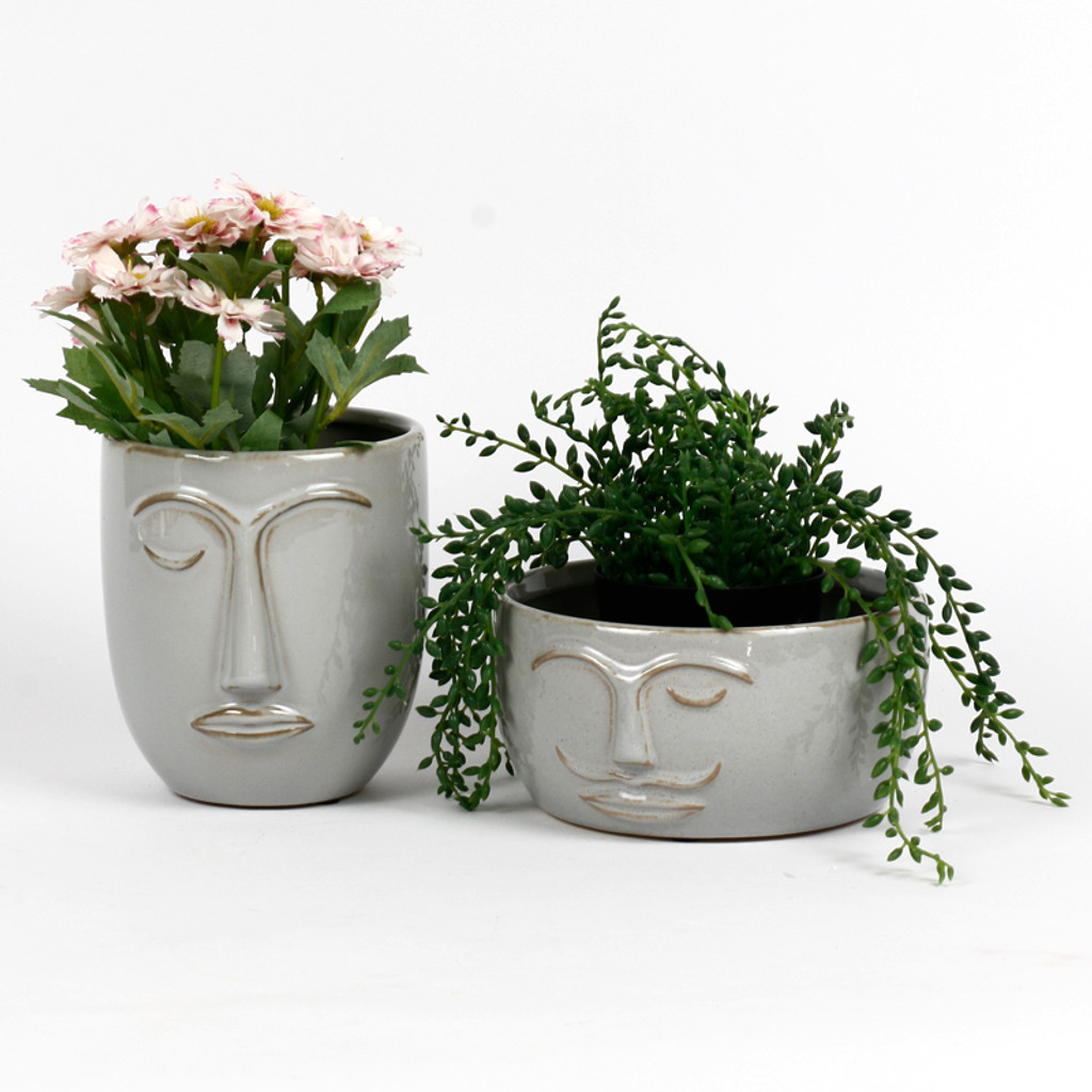 SMOKY SQUAT FACE POT - YE2903