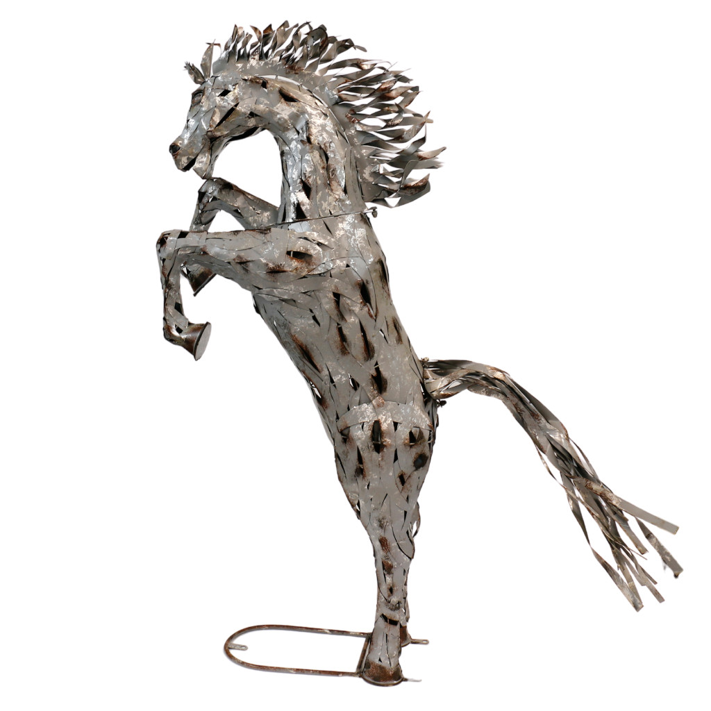 SILVER HORSE SCULPTURE (1.13 METRES) - BHB556