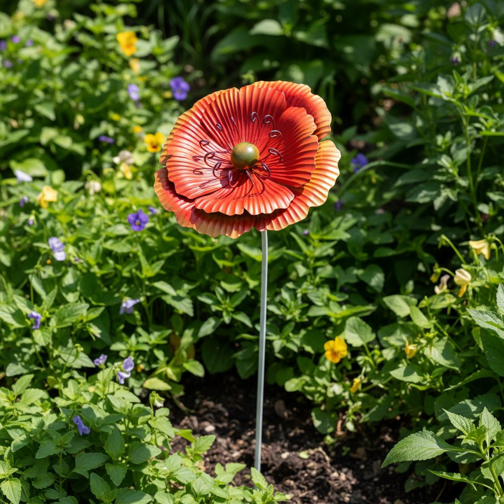 LARGE POPPY STAKE - ORANGE - XJ113