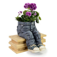 NOVELTY SITTING JEANS PLANTER - LF004