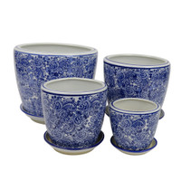 SET 4 STRAIGHT PLANTERS - PAISLEY - PE0055